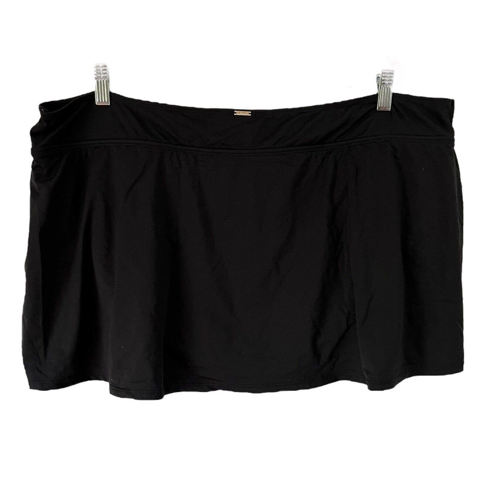 NWT Anne Cole Plus Solid Classic Black Modest Swim Skirt Skort Size 22w - Picture 4 of 8